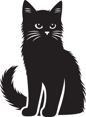 Cat Silhouette isolated on a white background Minimalist cute cat vector shape