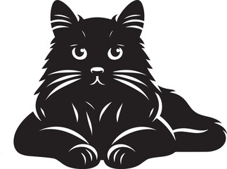 Obraz premium Cat Silhouette isolated on a white background Minimalist cute cat vector shape