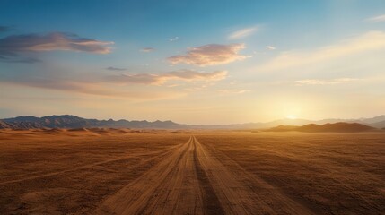 Fototapeta premium A desert overtaking a once fertile farmland, symbolizing desertification and climate change