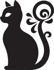 Cat Silhouette isolated on a white background Minimalist cute cat vector shape