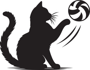 Cat Silhouette isolated on a white background Minimalist cute cat vector shape