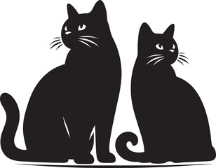 Cat Silhouette isolated on a white background Minimalist cute cat vector shape