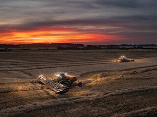 Drone Image of Harvest Swather Combine