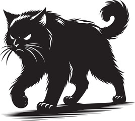 Cat Silhouette isolated on a white background Minimalist cute cat vector shape