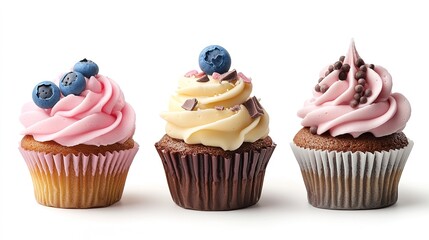 cute cupcake set, white background