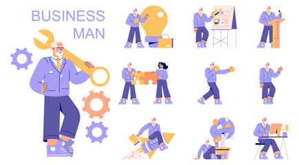 businessman. Flat Vector Illustration