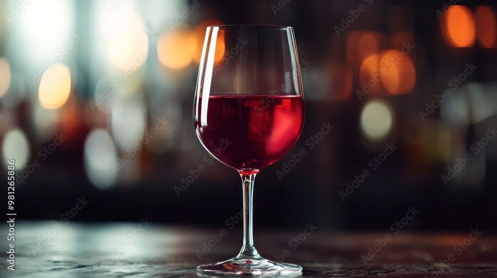Poster glass of sangiovese with a ruby red hue and a hint of cherry and tobacco.