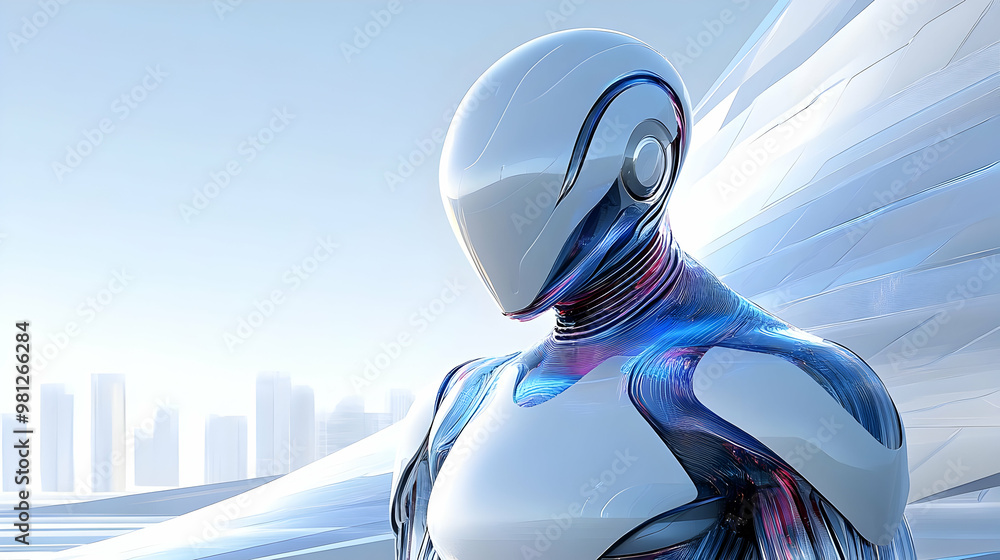 Poster futuristic robot design: a glimpse into the future of artificial intelligence
