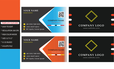 Modern creative colorful business card.
