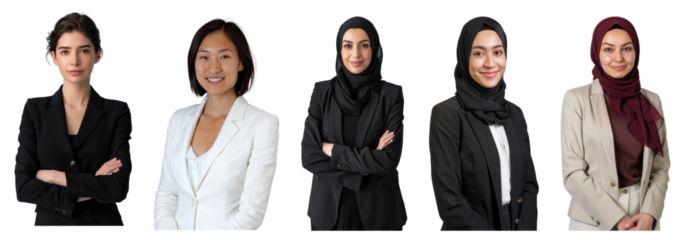 Diverse woman png cut out element set