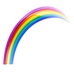 A realistic rainbow over a clear sky weather element vibrant colors isolated on white and transparent background