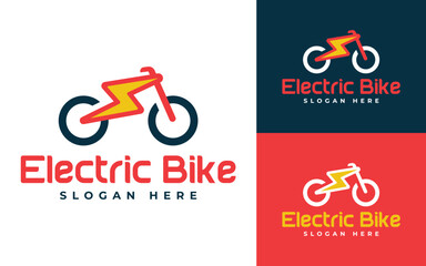 Fototapeta premium Electric Bike or Electrical Cycle Logo Concept Vector