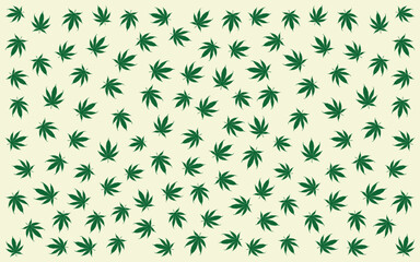 Weed or Cannabis Leaf Seamless Pattern Vector illustration