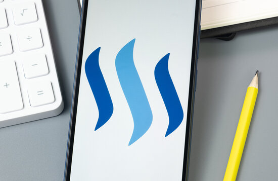 New York, USA - 30 August 2024: Steem Dollars SBD Logo on Phone Screen, Crypto Icon on Display