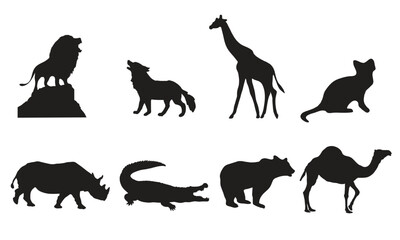 Set of silhouette animal designs