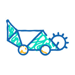 lawn mower doodle icon sketch vector. lawn mower sign. isolated symbol illustration