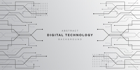 Grey abstract technology background. business technology communication. Hi tech digital connection. high tech. science. modern technology business concept. futuristic background. vector illustration