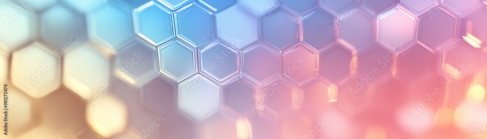 Aufkleber abstract background with blurred hexagonal shapes in pastel colors.