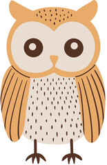 Hand Drawn Owl Autumn Illustration