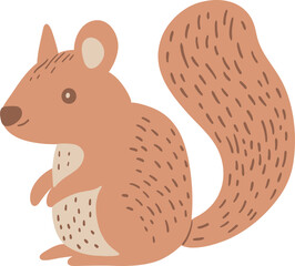 Hand Drawn Squirrel Autumn Illustration
