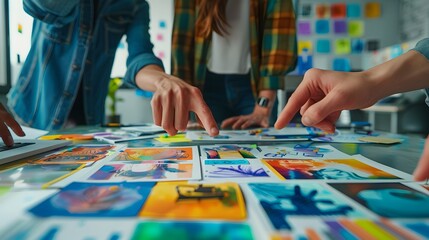 Creative Team Brainstorming  Ideas & Designs On Display