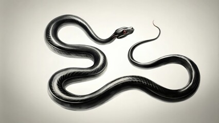 Obraz premium Snake painted in Chinese style black brush strokes, snake, Chinese, style, black, brush strokes, painting, art