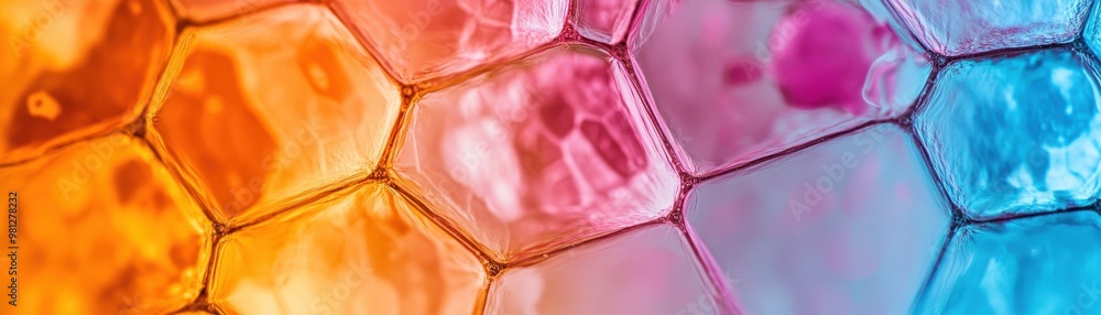 Poster abstract colorful hexagonal pattern background.