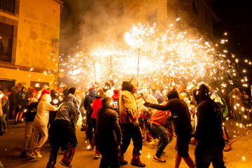 correfocs con diables en fiesta mayor mediterranea
