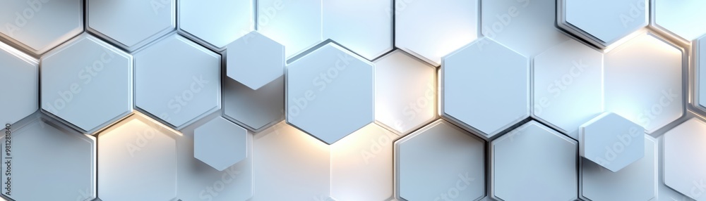 Poster abstract hexagonal pattern background with soft light.