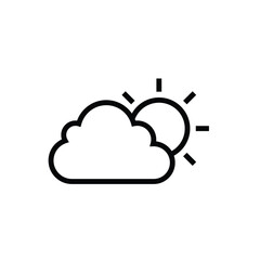 sunset in clear and cloudy weather conditions icon. Weather Forecast
