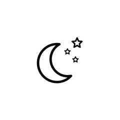 Fototapeta premium Half moon with Stars conditions icon. Weather Forecast