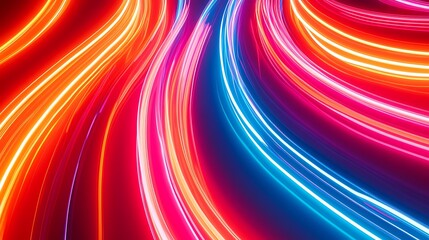 Fototapeta premium Radiating Neon Light Burst, futuristic flashes, Motion lights, Colorful Streaks on Dark Background