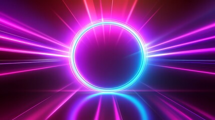 Radiating Neon Light Burst, futuristic flashes, Motion lights,  Colorful Streaks on Dark Background