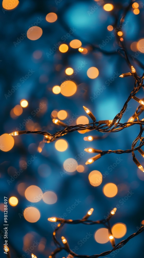 Poster string lights with decorative bokeh effect