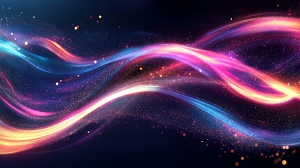 Obraz premium Radiating Neon Light Burst, futuristic flashes, Motion lights, Colorful Streaks on Dark Background