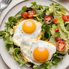 fried eggs with bacon