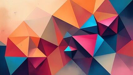 Fototapeta premium An abstract geometric background featuring dynamic shapes and patterns. The design incorporates various angles and forms to create a modern, visually engaging backdrop.