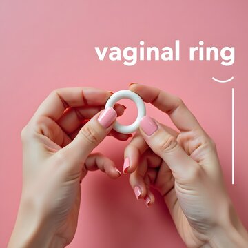Vaginal Ring Birth Control Device with Pink Background