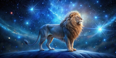 Fototapeta premium Stunning image of the Constellation of Leo the Lion in the night sky, Leo, lion, constellation, stars, space, astrology
