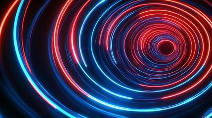 Fototapeta premium Radiating Neon Light Burst, futuristic flashes, Motion lights, Colorful Streaks on Dark Background