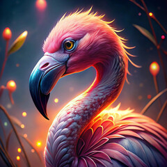 A pink Flamingo generative ai
