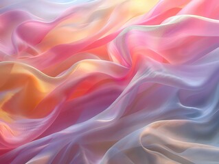 Fototapeta premium Soft and flowing fabric in pastel colors, creating a dreamy and elegant texture for various artistic applications.