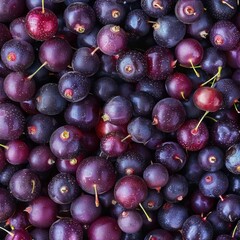 Blackthorn berry texture background, Prunus spinosa fruits pattern, many sloe berries mockup, sloeberry banner