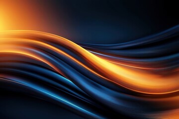 Obraz premium Stunning abstract waves with warm orange and cool blue tones, creating a dynamic visual flow suitable for various design projects.