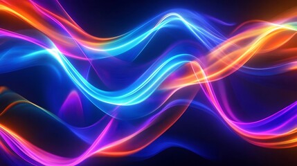 Radiating Neon Light Burst, futuristic flashes, Motion lights,  Colorful Streaks on Dark Background