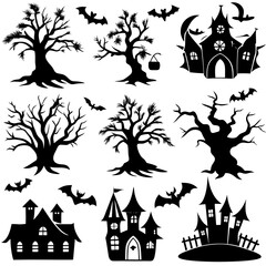 Set of halloween elements