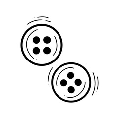 Hand Drawn Clothing Buttons Illustration. Doodle Vector. Isolated on White Background - EPS 10 Vector