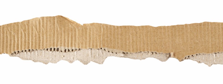 Ripped cardboard scrap isolated on white, clipping path