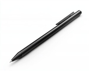 Black Pen on White Background.