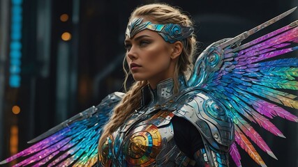 a digitally enhanced valkyrie stands tall and image